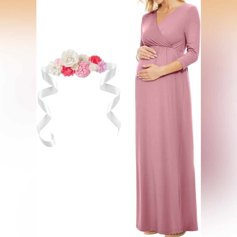 Mauve Plus Size Maternity Dress (NO SASH!)